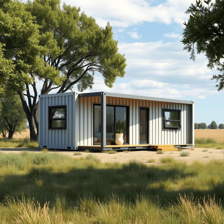 Casa contenedor en suelo rustico