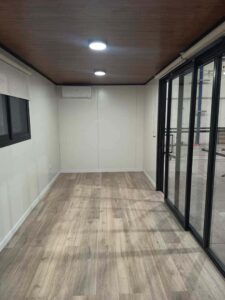 casa contenedor 20 pies diáfana interior