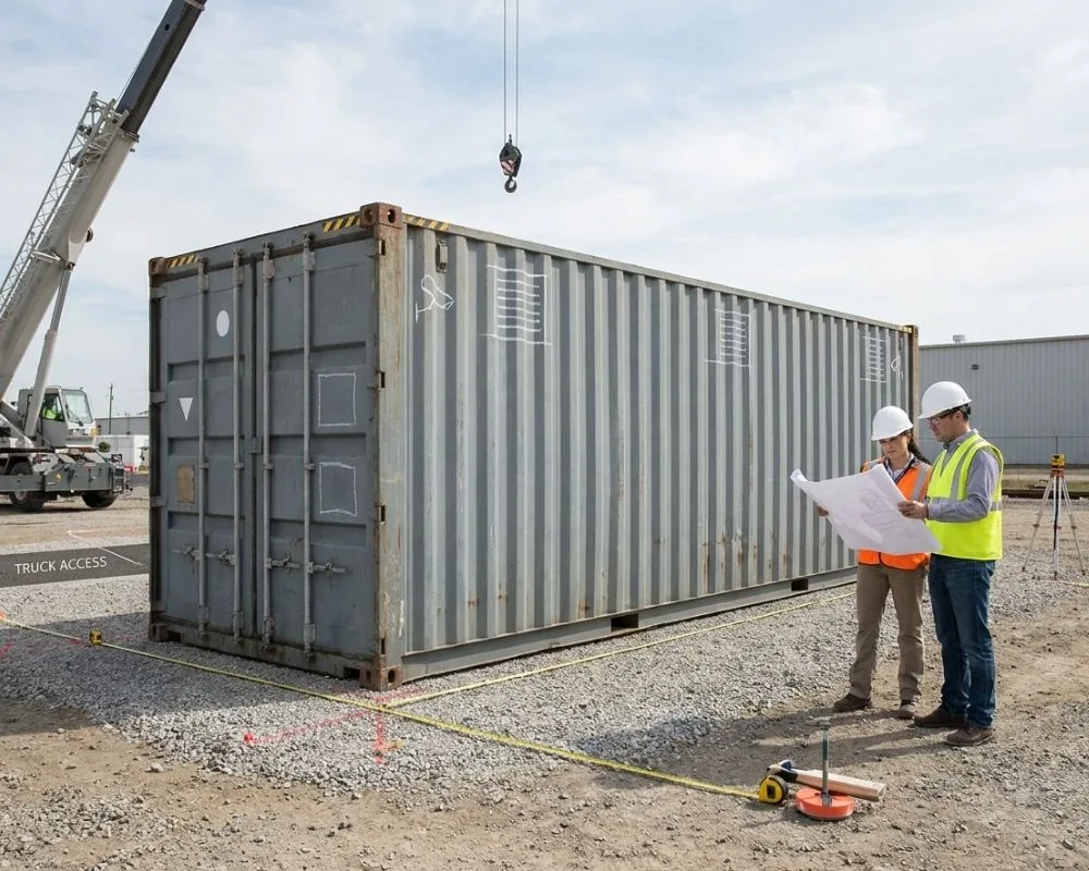 Planificación e instalación de un almacén modular con contenedor marítimo